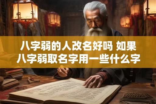 八字弱的人改名好吗 如果八字弱取名字用一些什么字