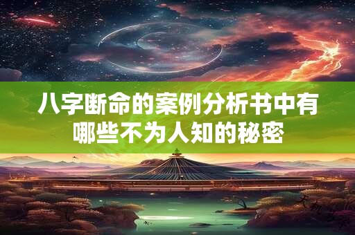 八字断命的案例分析书中有哪些不为人知的秘密