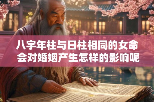 八字年柱与日柱相同的女命 会对婚姻产生怎样的影响呢