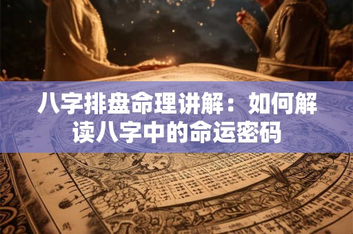 八字排盘命理讲解：如何解读八字中的命运密码