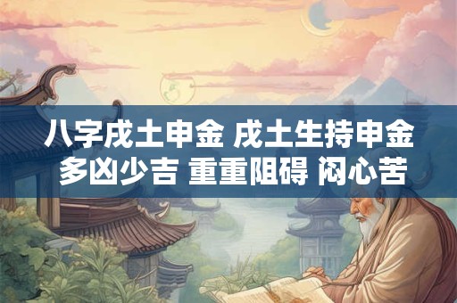 八字戌土申金 戌土生持申金 多凶少吉 重重阻碍 闷心苦恼