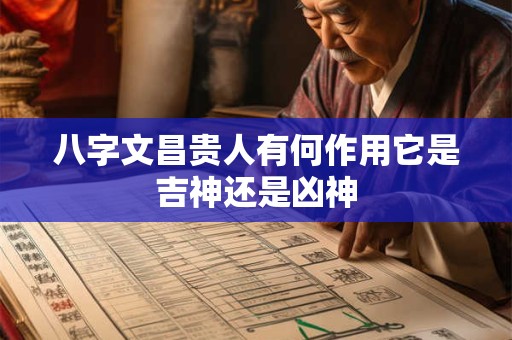 八字文昌贵人有何作用它是吉神还是凶神