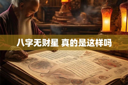 八字无财星 真的是这样吗