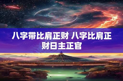 八字带比肩正财 八字比肩正财日主正官