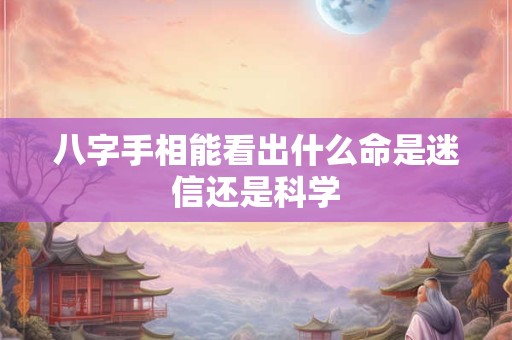 八字手相能看出什么命是迷信还是科学