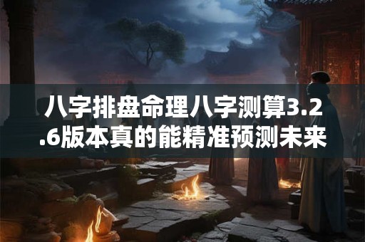 八字排盘命理八字测算3.2.6版本真的能精准预测未来吗 八字排盘命理八字测算3.2.6版本真的能精准预测未来吗