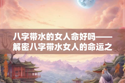 八字带水的女人命好吗——解密八字带水女人的命运之谜