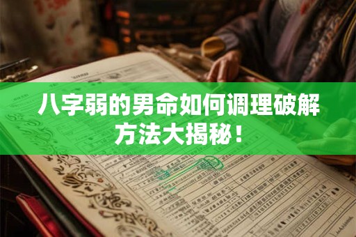 八字弱的男命如何调理破解方法大揭秘！