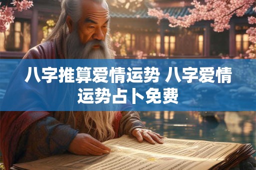 八字推算爱情运势 八字爱情运势占卜免费