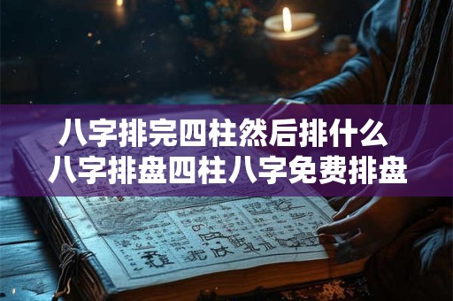 八字排完四柱然后排什么 八字排盘四柱八字免费排盘软件