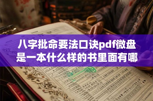 八字批命要法口诀pdf微盘是一本什么样的书里面有哪些内容