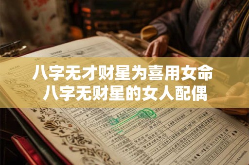 八字无才财星为喜用女命 八字无财星的女人配偶
