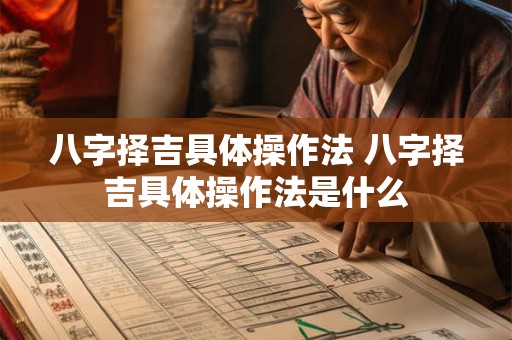 八字择吉具体操作法 八字择吉具体操作法是什么