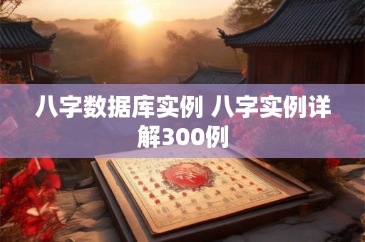 八字数据库实例 八字实例详解300例