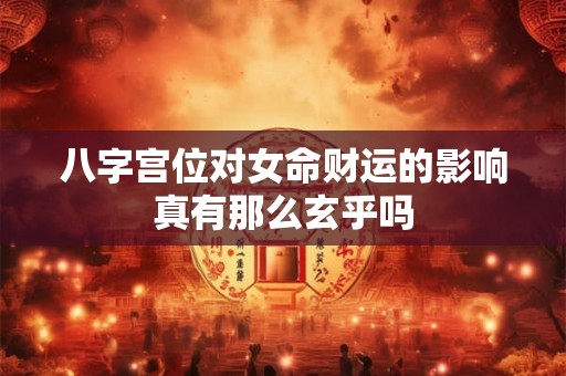 八字宫位对女命财运的影响真有那么玄乎吗 八字宫位对女命财运的影响真有那么玄乎吗