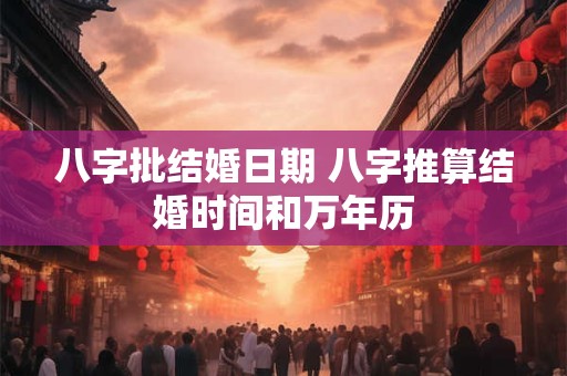 八字批结婚日期 八字推算结婚时间和万年历