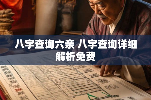八字查询六亲 八字查询详细解析免费