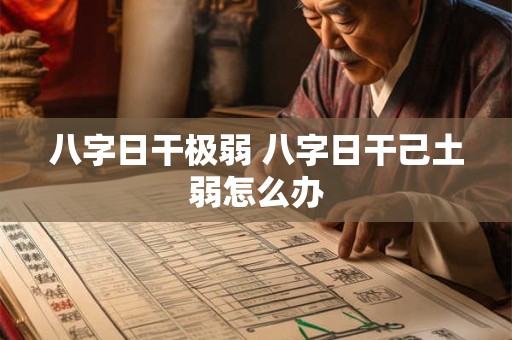 八字日干极弱 八字日干己土弱怎么办