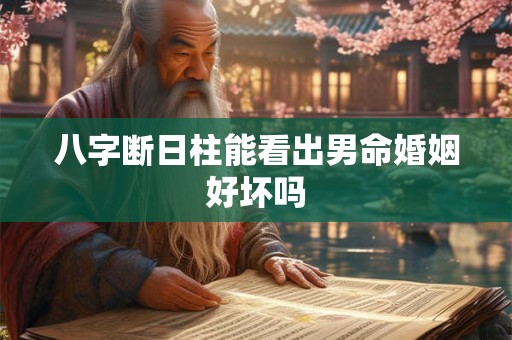 八字断日柱能看出男命婚姻好坏吗
