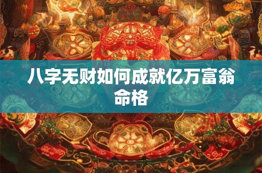 八字无财如何成就亿万富翁命格