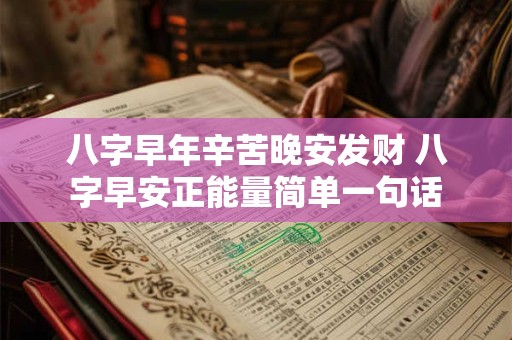 八字早年辛苦晚安发财 八字早安正能量简单一句话