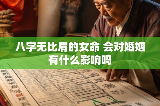 八字无比肩的女命 会对婚姻有什么影响吗