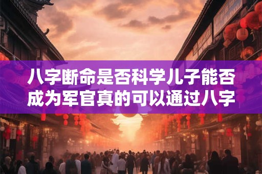 八字断命是否科学儿子能否成为军官真的可以通过八字推算吗