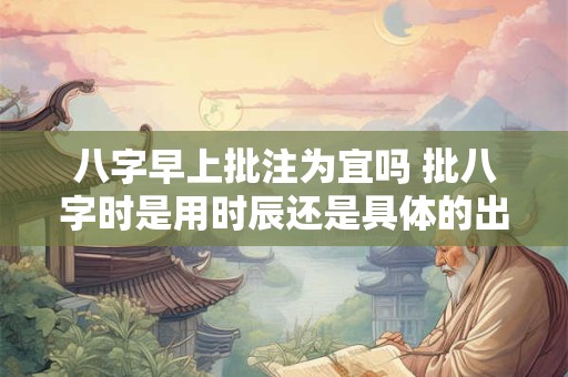 八字早上批注为宜吗 批八字时是用时辰还是具体的出生时间