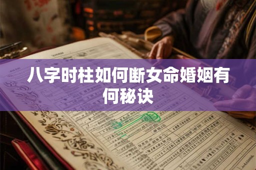 八字时柱如何断女命婚姻有何秘诀