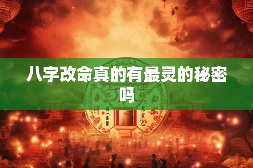八字改命真的有最灵的秘密吗