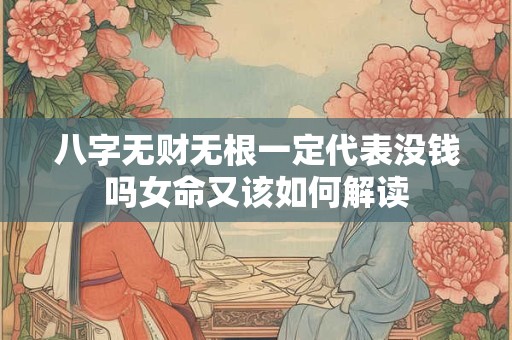 八字无财无根一定代表没钱吗女命又该如何解读
