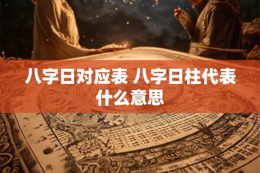 八字日对应表 八字日柱代表什么意思