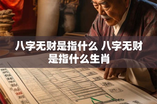 八字无财是指什么 八字无财是指什么生肖