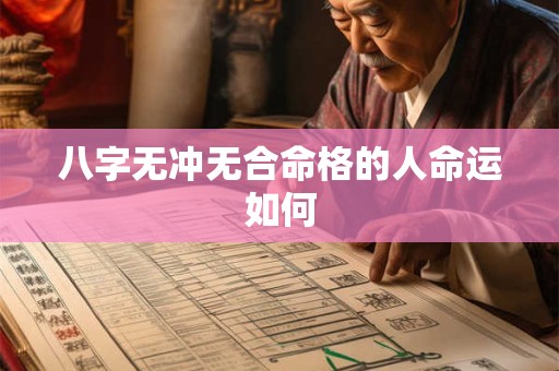 八字无冲无合命格的人命运如何