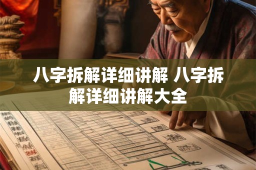 八字拆解详细讲解 八字拆解详细讲解大全
