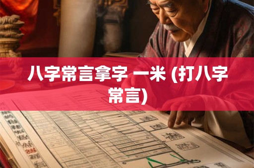 八字常言拿字 一米 (打八字常言)