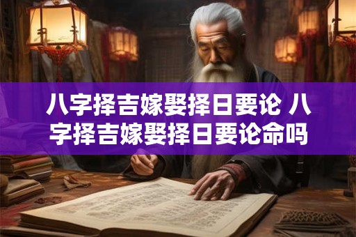 八字择吉嫁娶择日要论 八字择吉嫁娶择日要论命吗