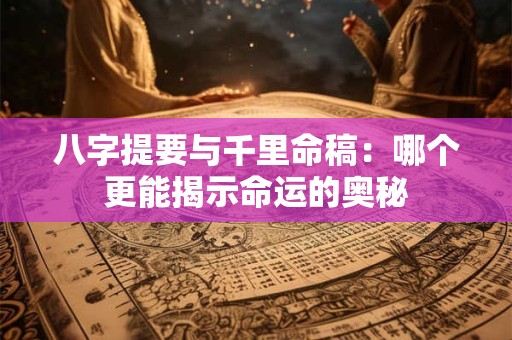八字提要与千里命稿：哪个更能揭示命运的奥秘