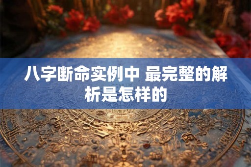 八字断命实例中 最完整的解析是怎样的
