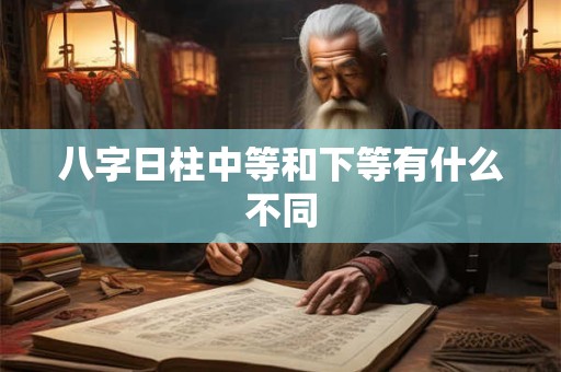 八字日柱中等和下等有什么不同