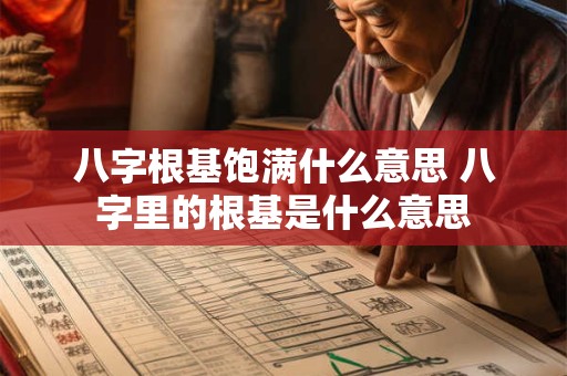 八字根基饱满什么意思 八字里的根基是什么意思