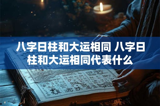 八字日柱和大运相同 八字日柱和大运相同代表什么