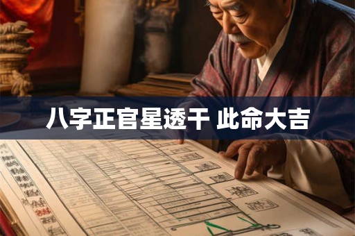 八字正官星透干 此命大吉