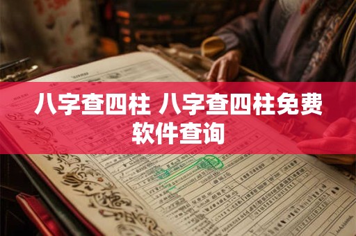 八字查四柱 八字查四柱免费软件查询