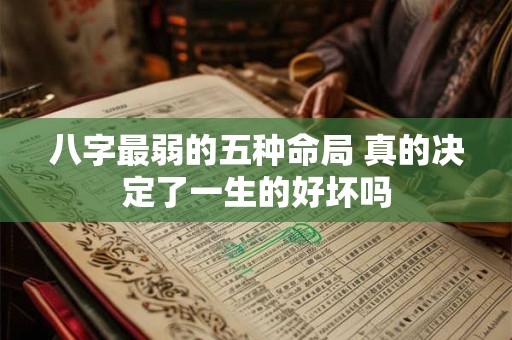 八字最弱的五种命局 真的决定了一生的好坏吗