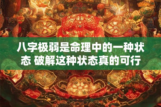 八字极弱是命理中的一种状态 破解这种状态真的可行吗