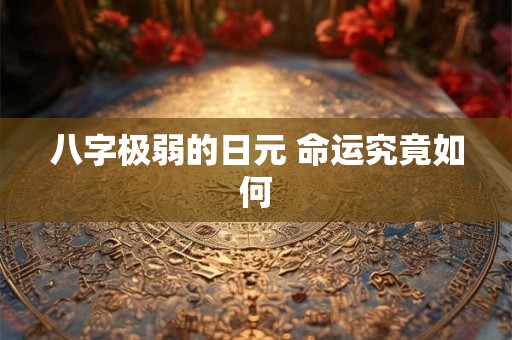 八字极弱的日元 命运究竟如何