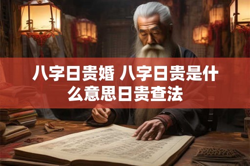 八字日贵婚 八字日贵是什么意思日贵查法