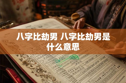 八字比劫男 八字比劫男是什么意思