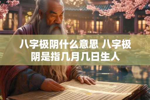 八字极阴什么意思 八字极阴是指几月几日生人